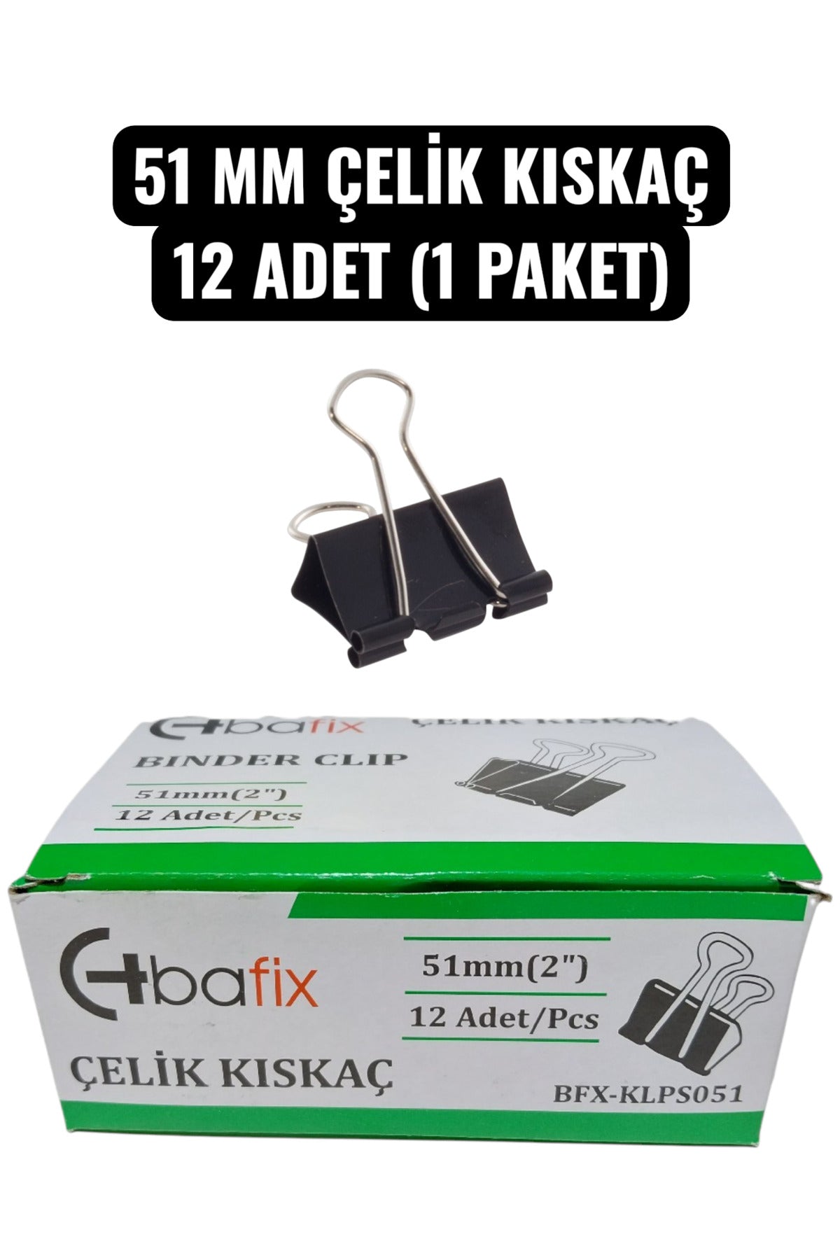 51 MM ÇELİK KISKAÇ 12 ADET (1 PAKET)