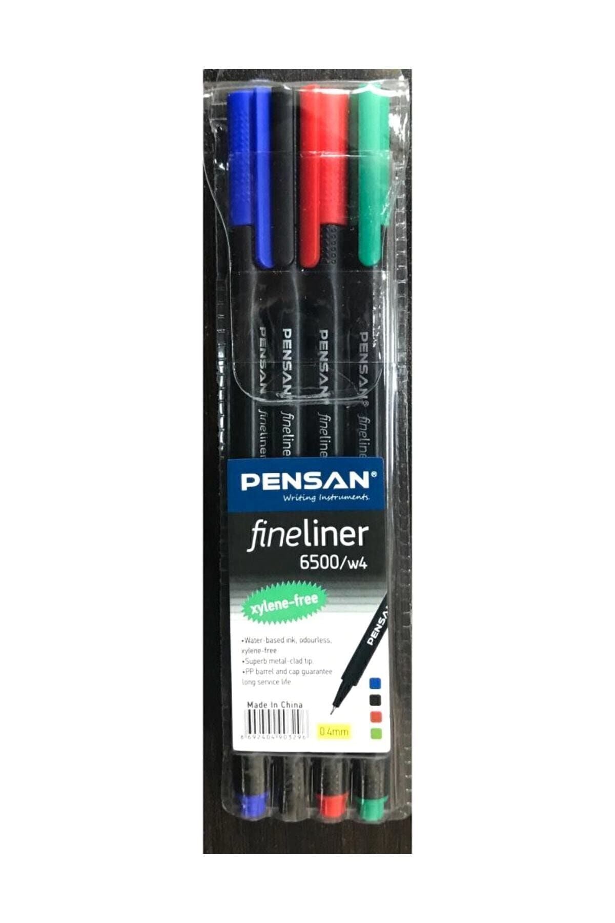 6500 Fineliner Keçe Uç Kalem 4 Lü Set Pe6500Flmsky4S