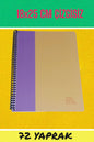 18x25 Cm Çizgisiz 72 Yaprak Telli Karton Kapak Defter 60 Gr Beyaz Sayfa