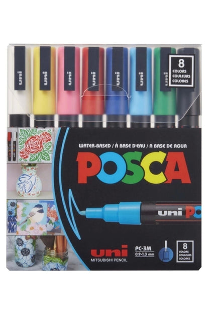 Uni Posca Su Bazlı Marker Pc-3m 8 Ana Renk 0,9-1,3mm