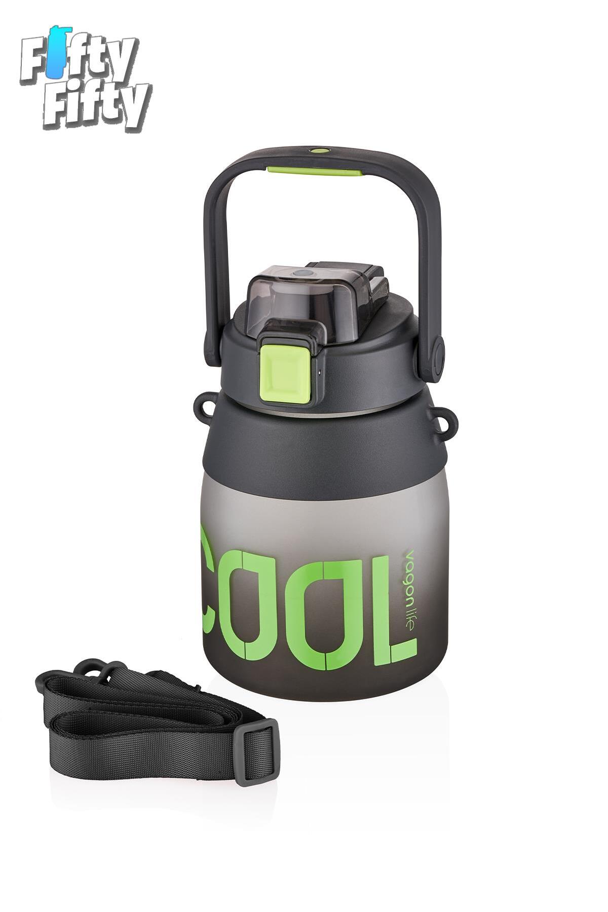 1000ml Askılı Tek Kapak Çift Kullanım Pipetli/Pipetsiz Kullanım SoftTouch Su Matarası