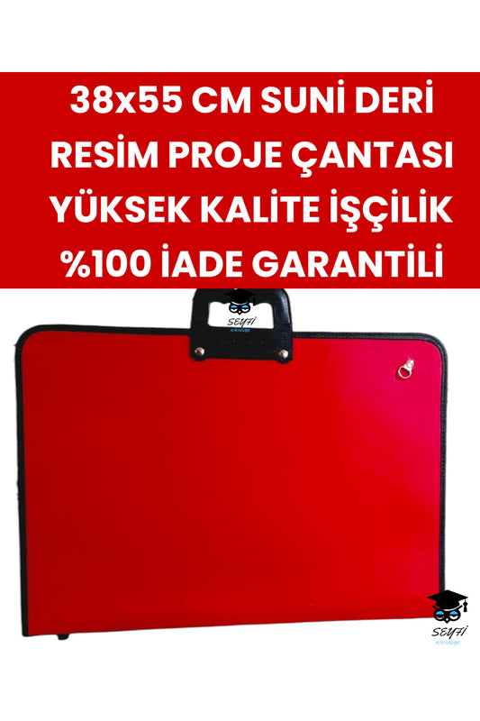 38X55 CM SUNİ DERİ Resim Proje Çantası Yüksek Kalite İşçilik %100 İADE GARANTİLİ Resim Dosya