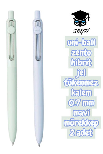 uni-ball zento hibrit jel tükenmez kalem 0.7 mm mavi mürekkep 2 adet uniball