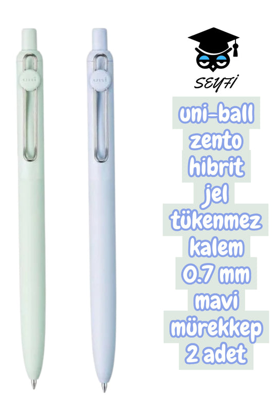 uni-ball zento hibrit jel tükenmez kalem 0.7 mm mavi mürekkep 2 adet uniball