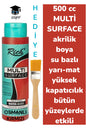 MULTİ SURFACE AKRİLİK BOYA 500 CC-TÜM YÜZEYLERDE İDEAL-SU BAZLI-YÜKSEK KAPATICI PİGMENT-YARI MAT