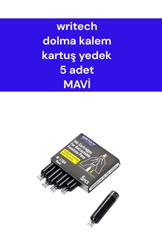 writech dolma kalem kartuş yedek 5 adet MAVİ