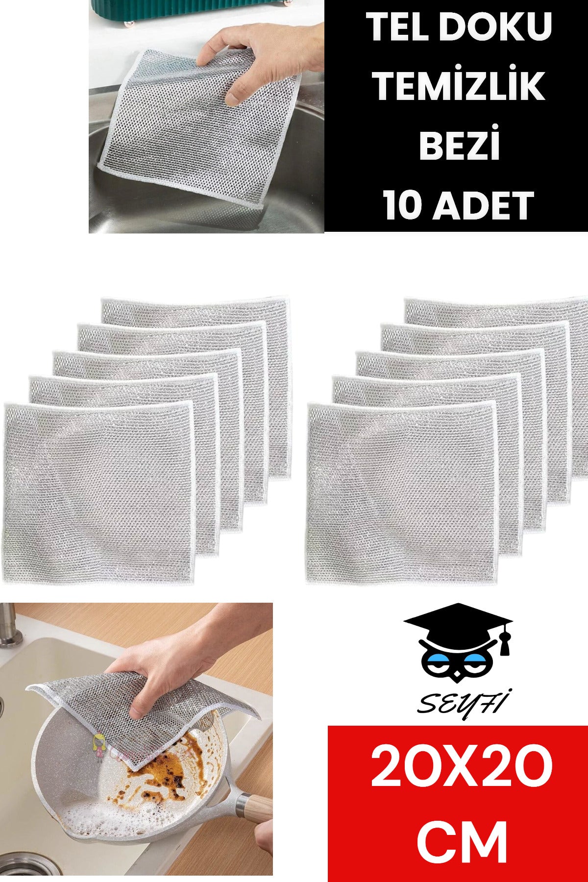 TEL DOKU TEMİZLİK BEZİ 10 ADET