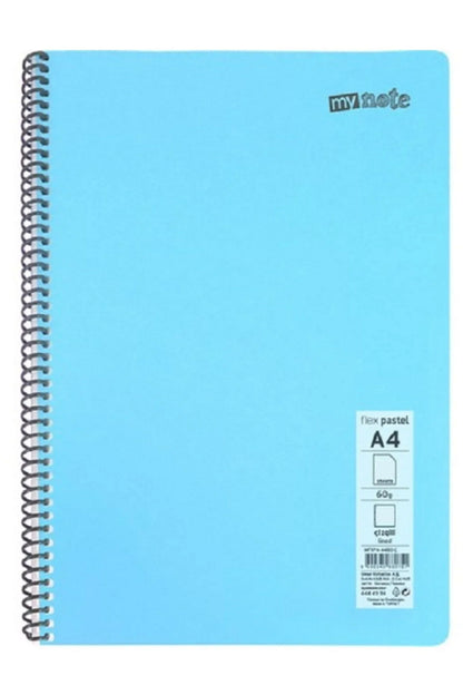 Defter Okul Defteri Spiralli Telli Pp Kapak A4 1 Adet Farklı Renklerde - 120 Sayfa Çizgili ( 1 ADET)