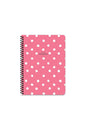 16x22 Cm Puantiye Desen Telli Defter Çizgisiz Telli Beyaz 80 Sayfalı Plastik Kapak