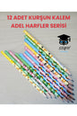 12 ADET KURŞUN KALEM ADEL HARFLER SERİSİ