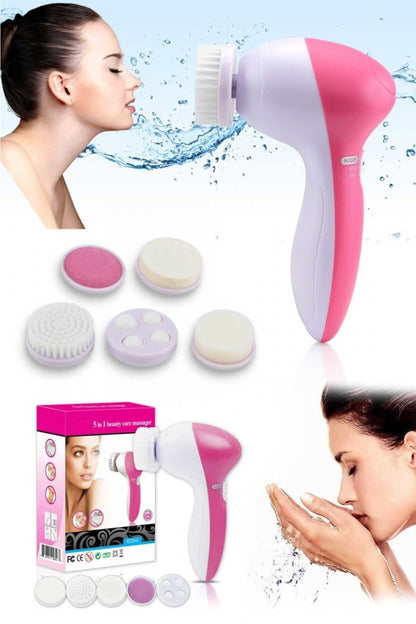 5 In 1 Pilli Yüz Temizleme,masaj Ve Peeling Fırça Seti