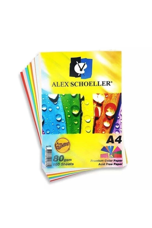 Schoeller Renkli Fotokopi Kağıdı A4 Karışık 10 Renk 100lü Paket