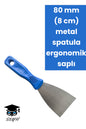 80 mm (8 cm) metal spatula ergonomik saplı