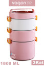 Lunch Box 3 Katlı Büyük Boy 1800 ML Ofis-Okul İçin Yeni Nesil Sefer Tası-FFLBOX3KAT1800ML
