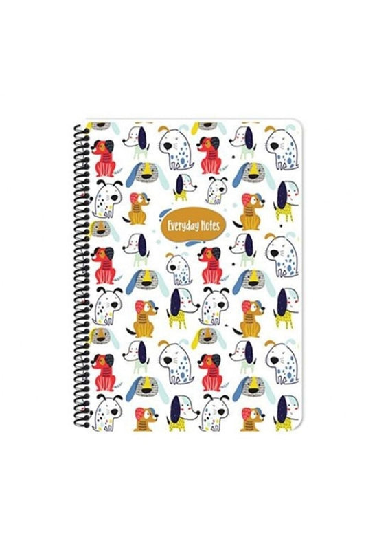 Animal Friends 80 Yaprak Spiralli Karton Kapak Kareli Defter 16x22.5 Cm Beyaz 60gr Kağıt