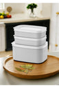 3'Lü Saklama Kabı 1 adet 14x19x9 cm 2 adet ( 0.6 lt )12x17,5x4 cm (1.9 lt) Mutfak düzenleyici
