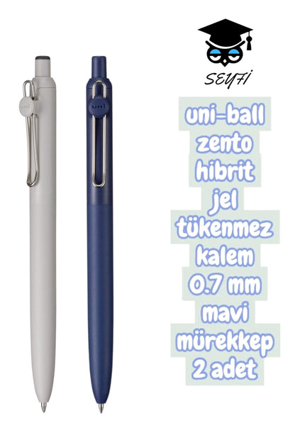 uni-ball zento hibrit jel tükenmez kalem 0.7 mm mavi mürekkep 2 adet uniball