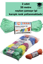 2 adet naylon çamaşır ipi çok amaçlı 20 metre Ambalaj paketleme çamaşır ipi