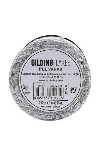 Gilding Flakes Pul Varak 250 Cc Gümüş