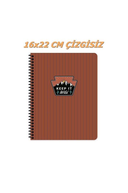 16x22 cm Çizgisiz 80 Yaprak Outdoor Karton Kapak Telli Defter