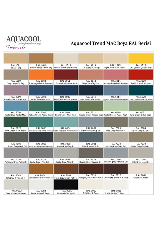 Aquacool Su Bazlı Hibrit Dönüşüm Boyası Ral 1013 Inci Beyazı