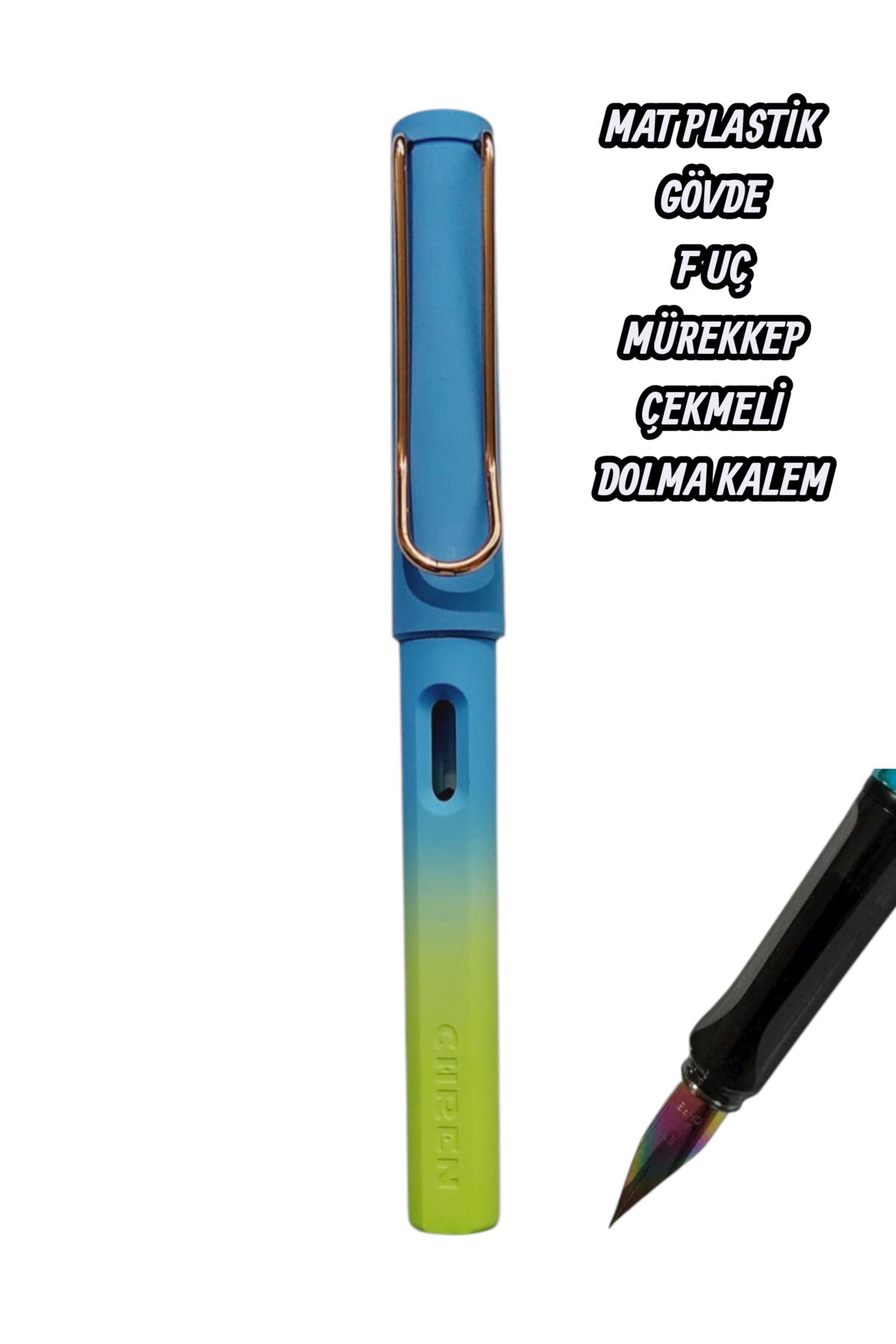 0,36 mm ef uç dolma kalem mürekkep çekmeli MAT PLASTİK GÖVDE