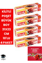KİLİTLİ POŞET BÜYÜK BOY 31X23 CM 10'LU 4 PAKET