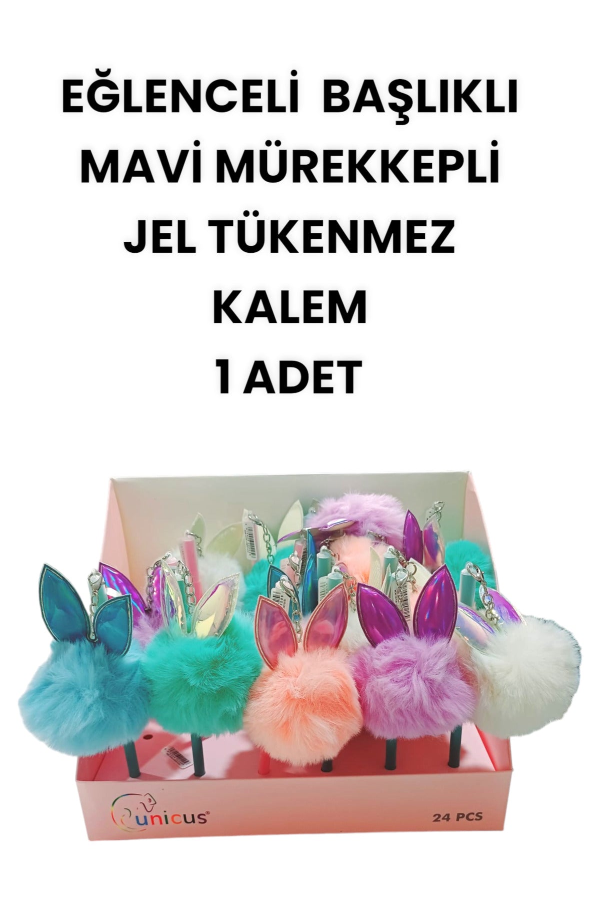 EĞLENCELİ BAŞLIKLI İNCE UÇLU JEL TÜKENMEZ KALEM MAVİ MÜREKKEP
