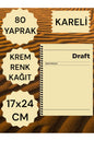KARELİ 17X24 CM SERT KAPAK NOT DEFTERİ KREM RENK KAĞIT 80 YAPRAK