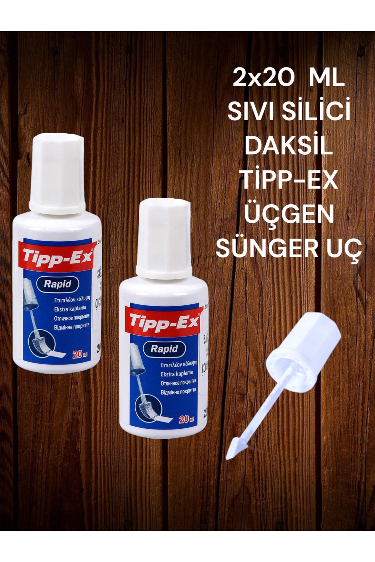 2 ADET 20 ML DAKSİL SIVI SİLİCİ SÜNGER ÜÇGEN UÇ TİPP-EX
