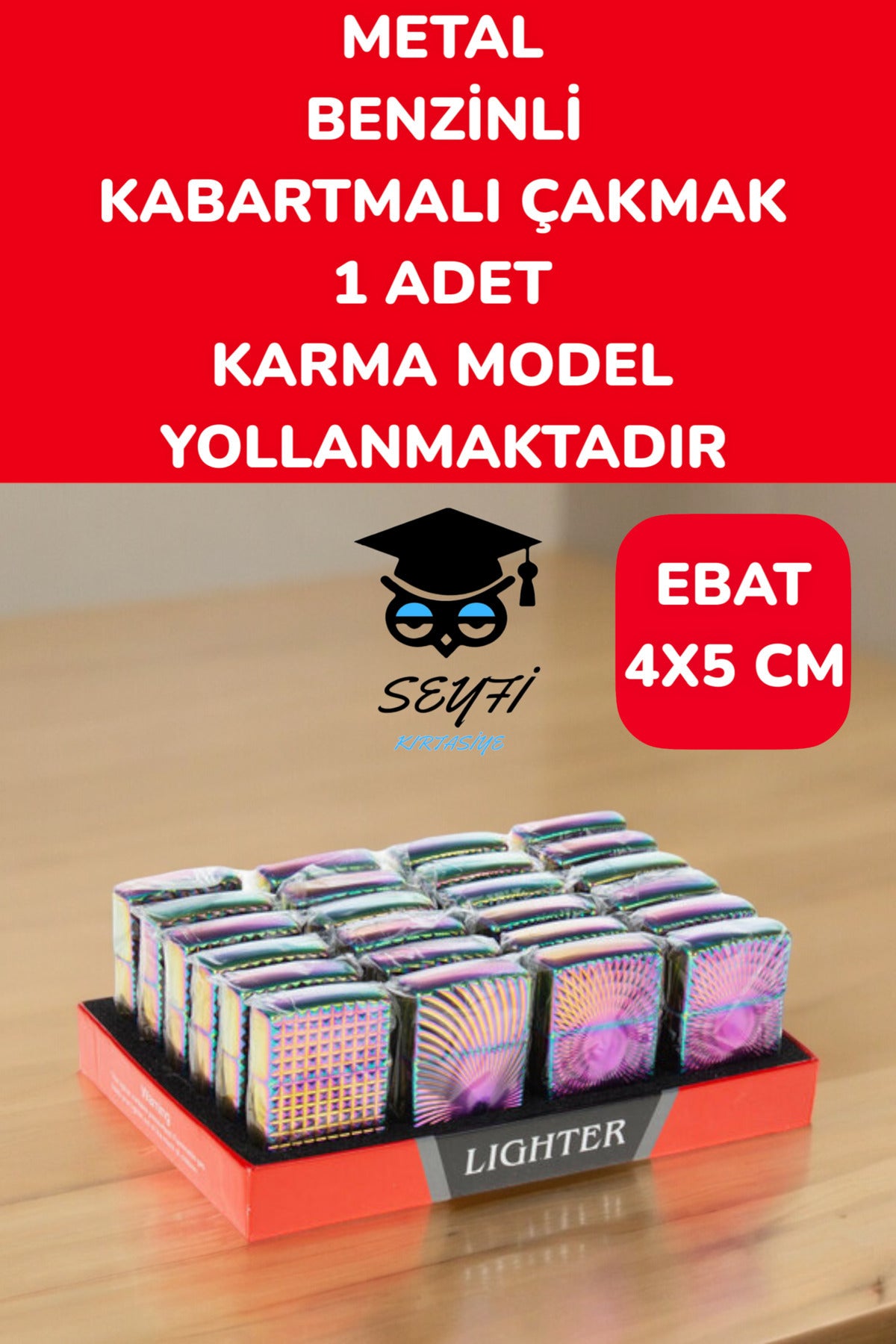 Lighter Çakmak Metal Benzinli Renkli Kabartmalı 1 ADET PEMBE TONLARI
