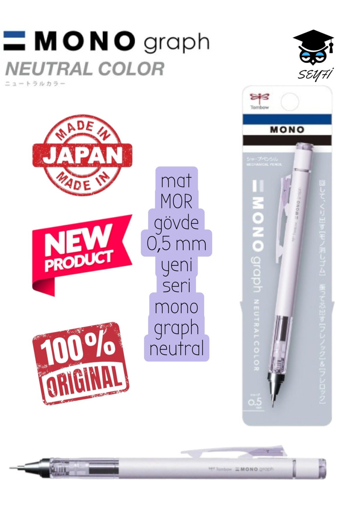 mat gövde 0,5 mm yeni seri tombow mono graph neutral