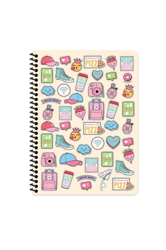 16x22 Cm 80 Yaprak Çizgisiz Plastik Kapak Telli Defter 60 Gram Beyaz Sayfa