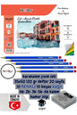 karakalem çizim seti 35x50 120 gr defter 20 sayfa 10 RENK 10 beyaz kağıt hb-2b-3b-5b-6b kalem herboy