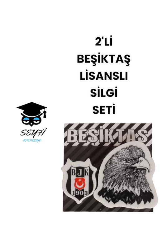 2'Lİ TARAFTAR LİSANSLI SİLGİ SETİ BEŞKTAŞ