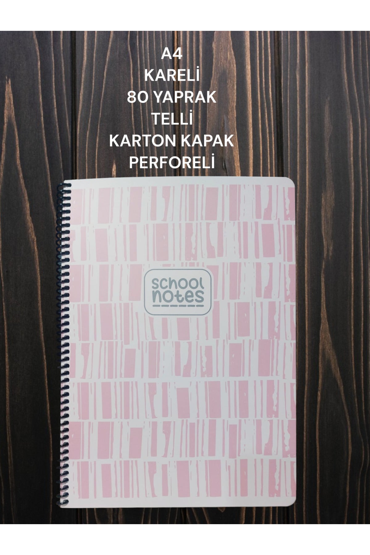 KARELİ A4 80 YAPRAK TELLİ DEFTER KARTON KAPAK PERFORELİ