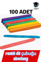 100 adet renkli dil çubuğu abeslang geniş