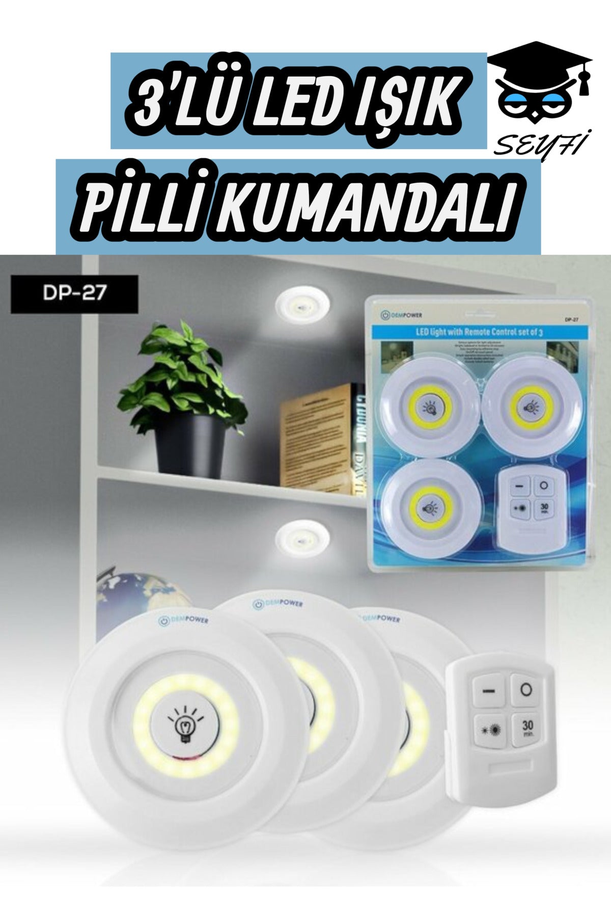 3'LÜ LED IŞIK PİLLİ KUMANDALI