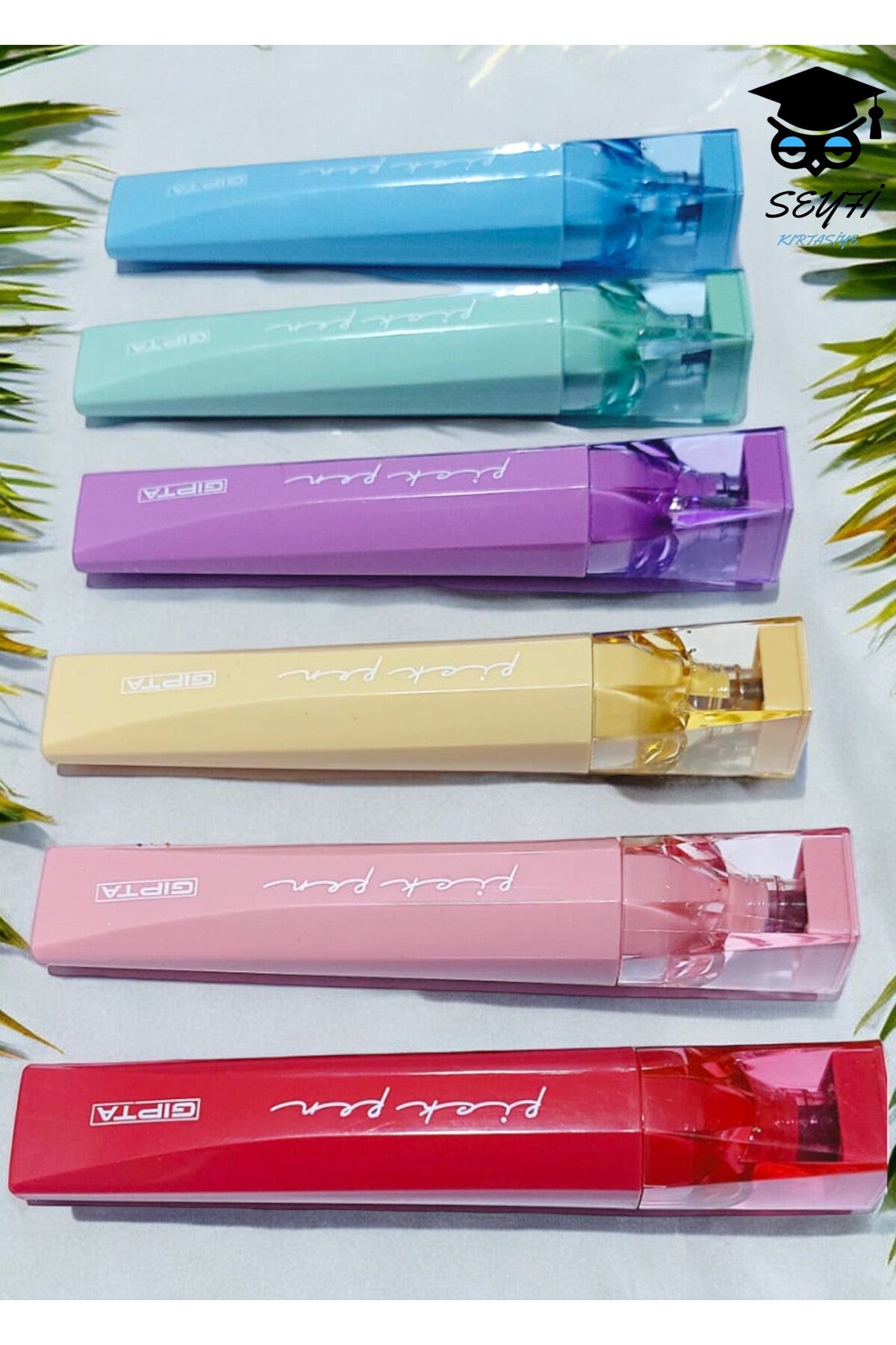 6 ADET PASTEL RENK ŞIK TASARIM FOSFORLU KALEM VAKUMLU KAPAK KALİTELİ MÜREKKEP