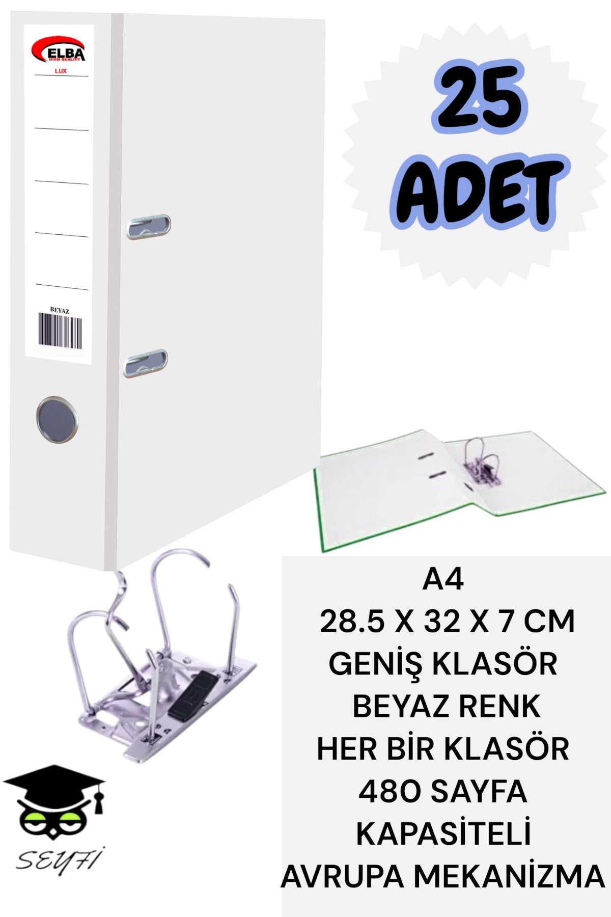 A4 OFİS KLASÖRÜ BÜRO EVRAK DÜZENLEYİCİ KLASÖR ÇİFT METAL HALKA AVRUPA MEKANİZMA