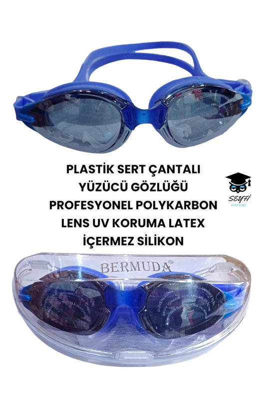 ÇANTALI YÜZÜCÜ GÖZLÜĞÜ PROFESYONEL POLYKARBON LENS UV KORUMA LATEX İÇERMEZ SİLİKON