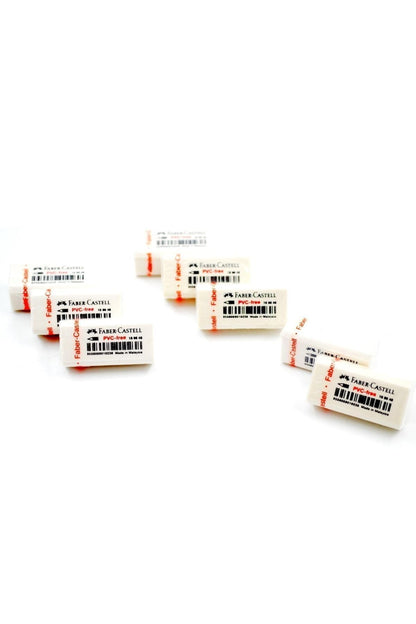 Faber-castell Küçük Boy Pvc Free Beyaz Silgi No:30 Blister 8 Adet