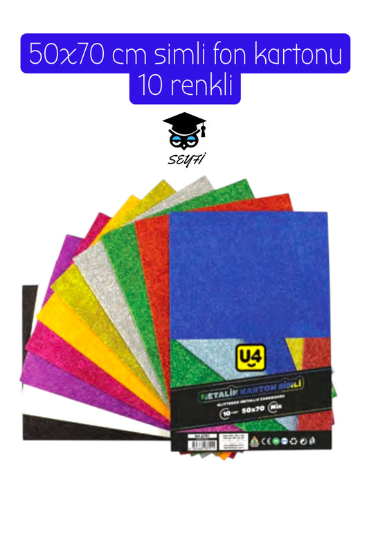 50X70 CM Simli fon kartonu 10 renk