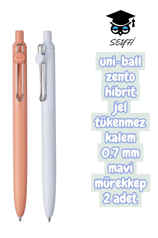 uni-ball zento hibrit jel tükenmez kalem 0.7 mm mavi mürekkep 2 adet uniball