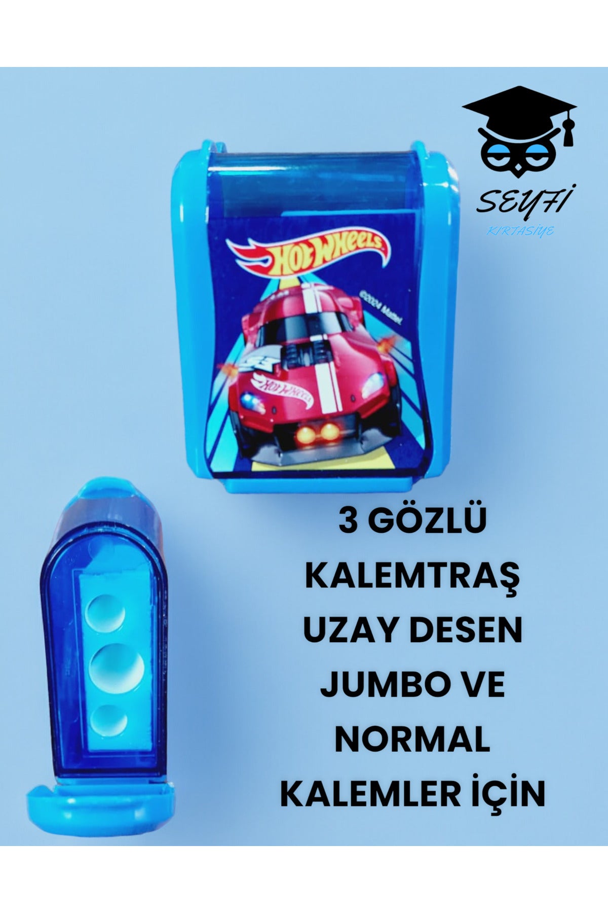 3 GÖZLÜ KALEMTRAŞ JUMBO VE NORMAL KALEMLER İÇİN PLASTİK GÖVDE