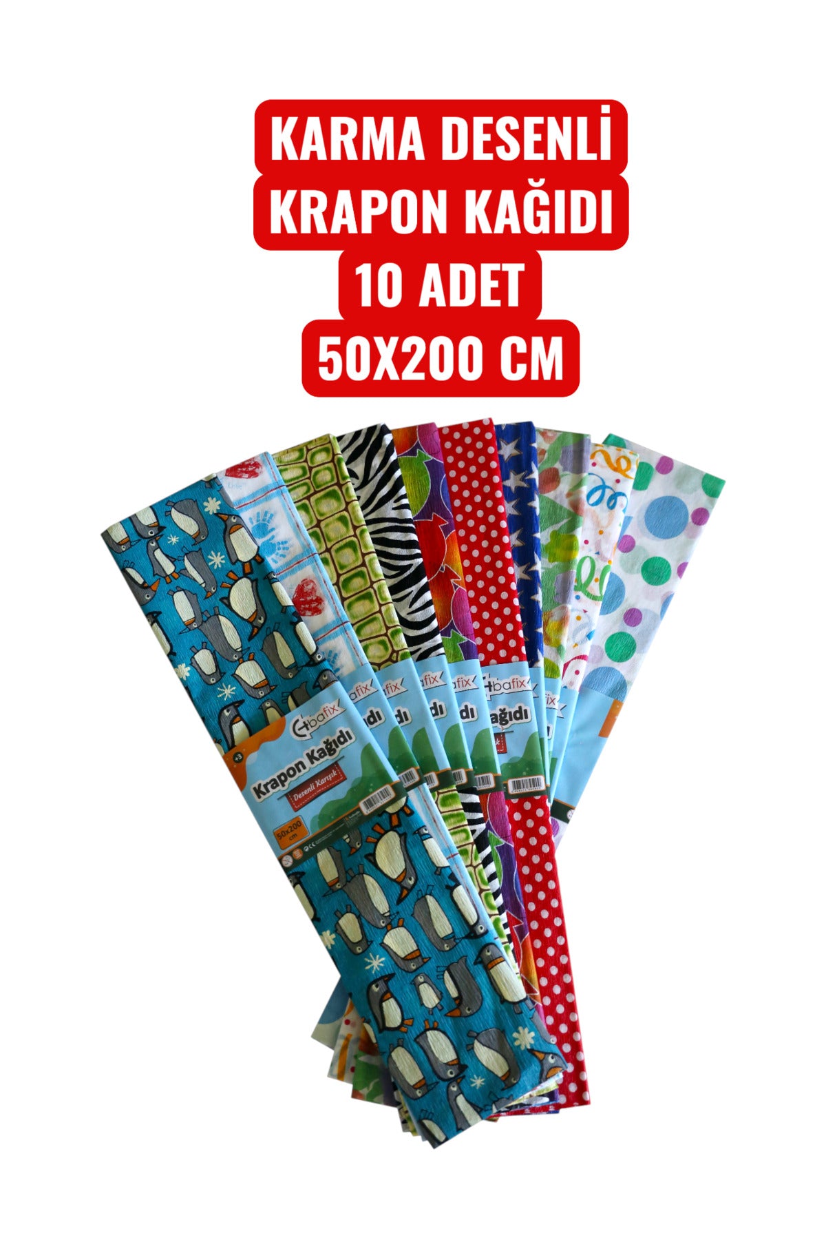 KARMA DESENLİ KRAPON KAĞIDI 10 ADET 50X200 CM GRAPON – SEYFİ KIRTASİYE ...