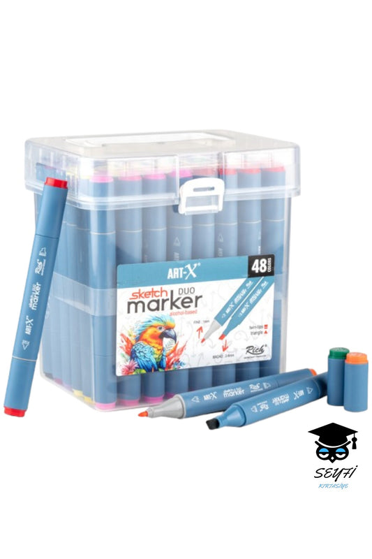 SKETCH MARKER ÇİFT TARAFLI ÇİZİM KALEM SETİ ART-X RİCH YÜKSEK KALİTE KALICI MÜREKKEP İADE GARANTİLİ