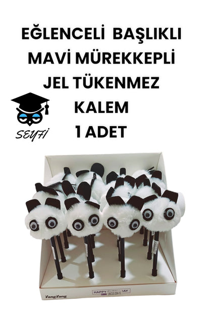 EĞLENCELİ BAŞLIKLI İNCE UÇLU JEL TÜKENMEZ KALEM MAVİ MÜREKKEP