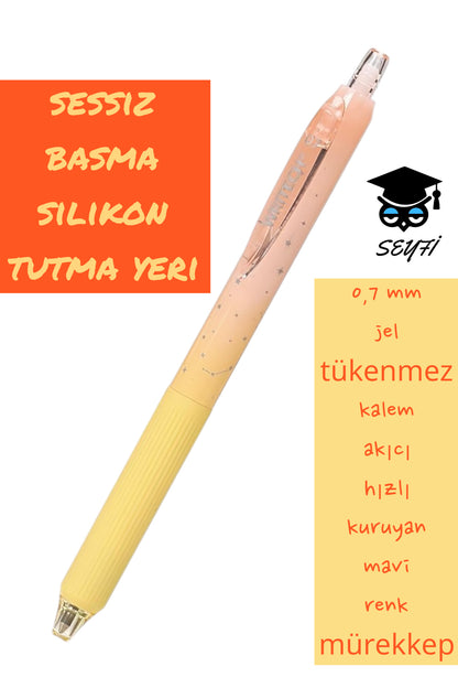 0,7 mm jel tükenmez kalem akıcı hızlı kuruyan mavi renk mürekkep WRİTECH amerikan marka Sessiz kalem
