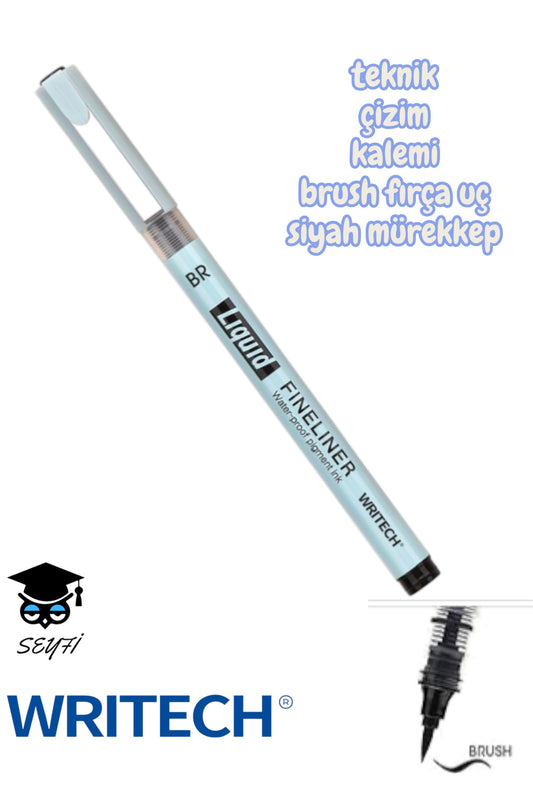 teknik çizim kalemi siyah mürekkep drawing pencil metal klips çelik uç